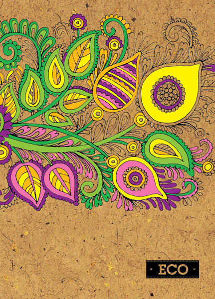 Блокнот А5, ЕКО папір - 160 аркушів, тверда обкладинка, Серія № 4 (263483)