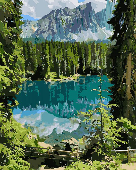 Картина за номерами "Загадкове озеро" 40х50 см Ідейка КНО2270 (4823104318385) (400791)