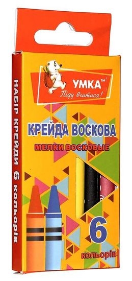 Олівці кольорові воскові 6 кольорів. Умка МЛ80 (4820071012506) (282692)