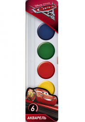 Фарба акварельна медова Серія Cars, № 6 кольорів (267196)