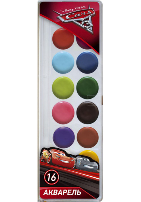 Фарба акварельна медова Серія Cars № 16 кольорів (267198)